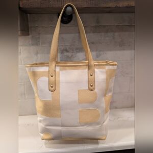 Bally Tote - GUC - Gold/White 10x12x5 Inches